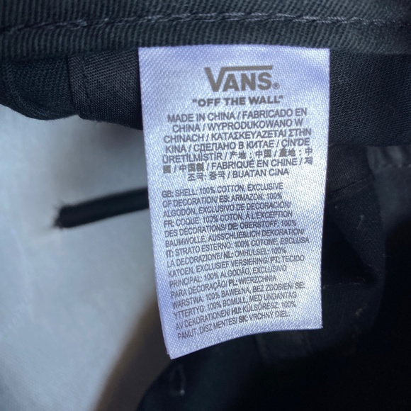 Vans Cap with Brim: "The Origional Vans Off the Wall 1966". Black, !00% Cotton, - Picture 6 of 6